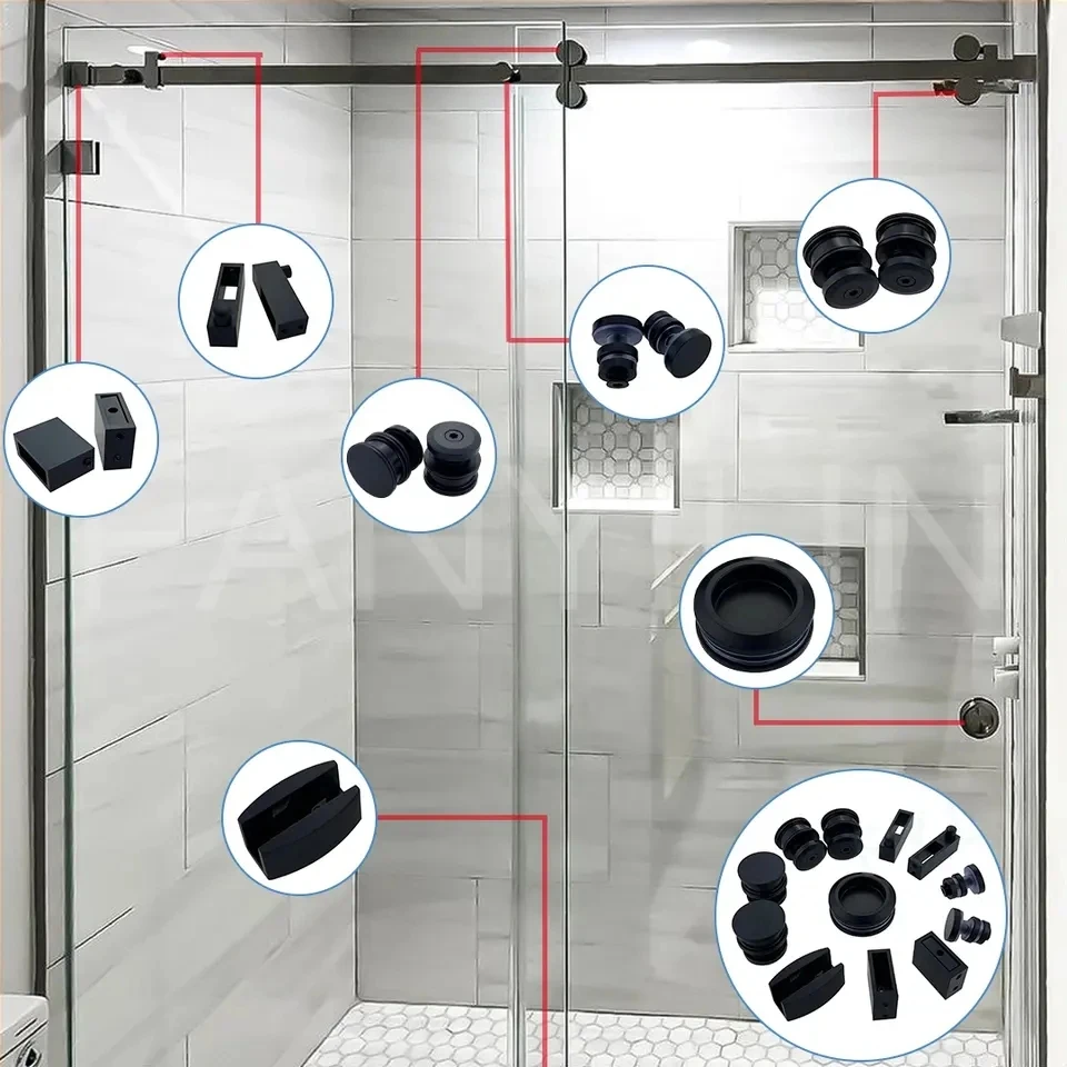 Shower Room China Factory Glass Door Stainless Steel Sliding Frameless Glass Door Bathroom Accessories