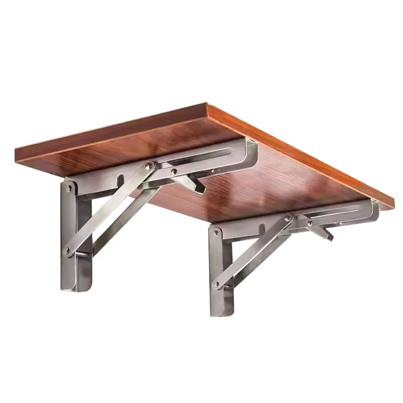 Mounting Stainless Steel 201 Folding Bracket For Furniture Pipe Wall Custom Table Brackets  Adjustable Folding Shelf Bracket