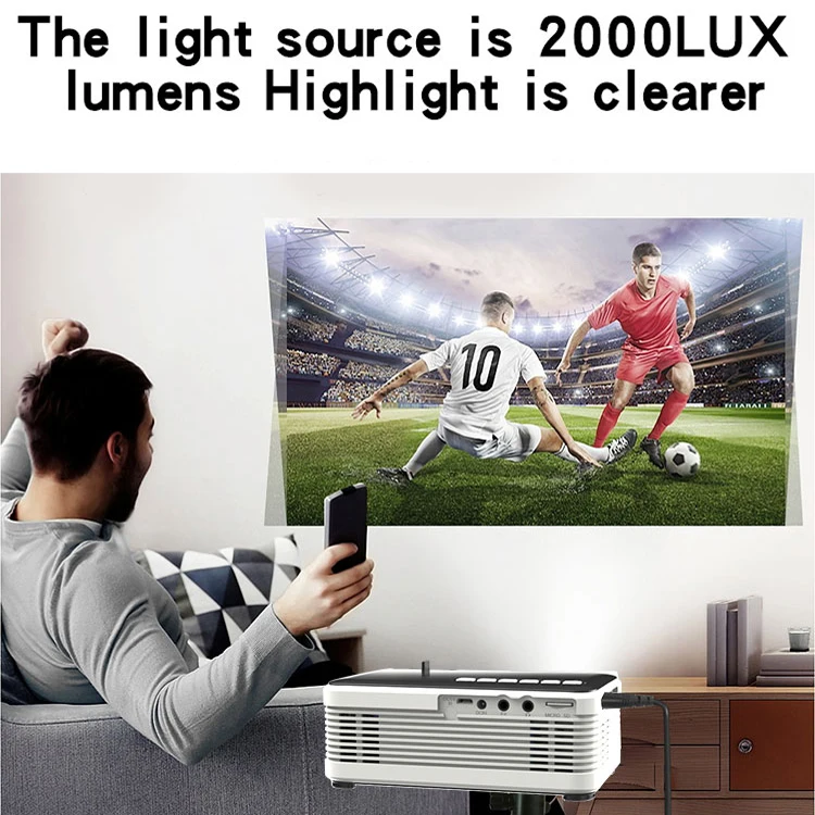Home Convenient J21 Mini Portable Conference Office 1080P Projector 1500 Lumens Home Convenient Projector