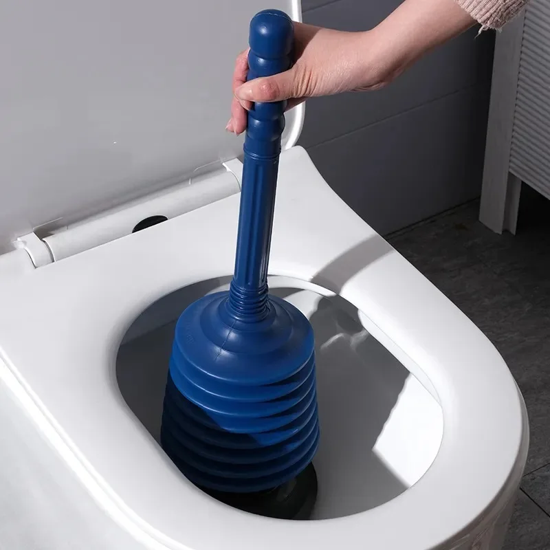 Professional Bellows Accordion Toilet Plunger, High Pressure Thrust Plunge Removes Heavy Duty Clogs from Bathroom Toilets