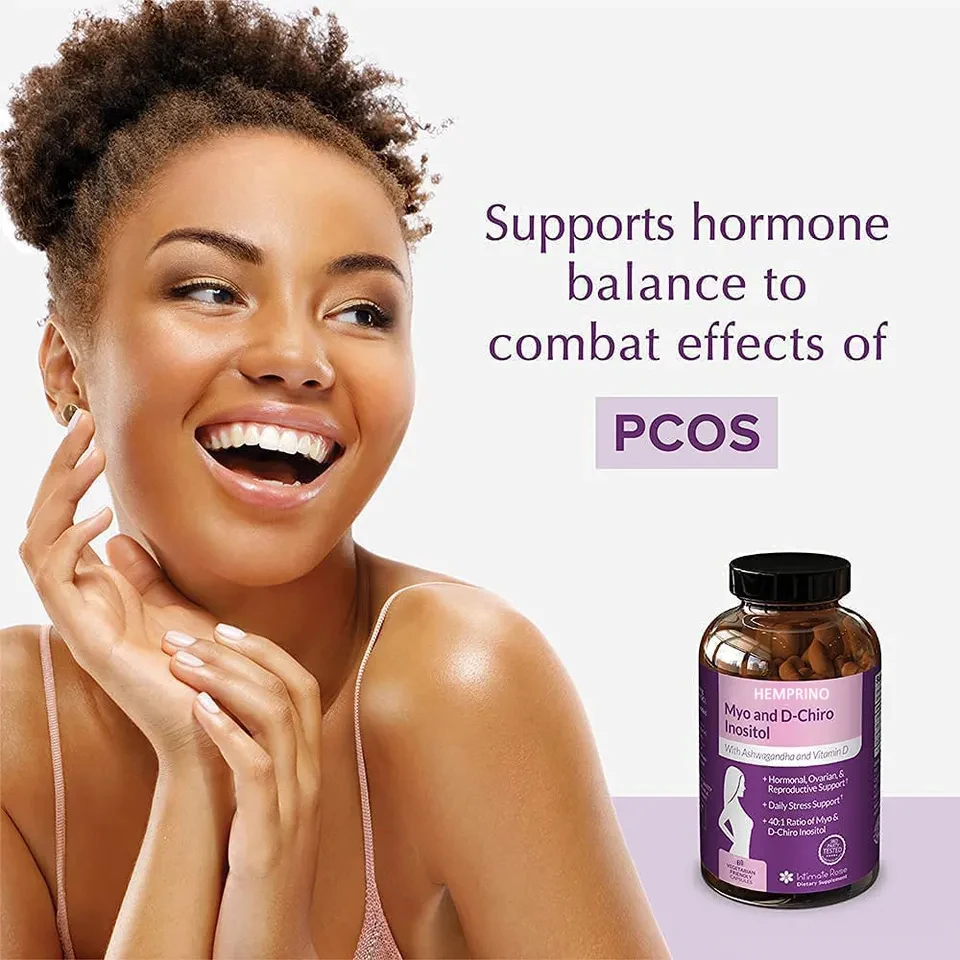 Pcos Supplement Hormone Balance Support Folate Vitamin D3 Myo-Inositol & D-Chiro Inositol Capsules for Women