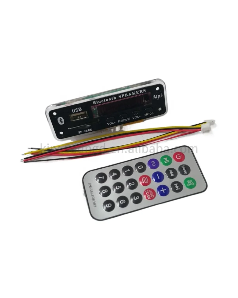 Microphone Handsfree 6v-12v Blue tooth 5.0 MP3 Decoding Board Module Wireless Car USB MP3 Player TF Card Slot USB FM JX-807BT