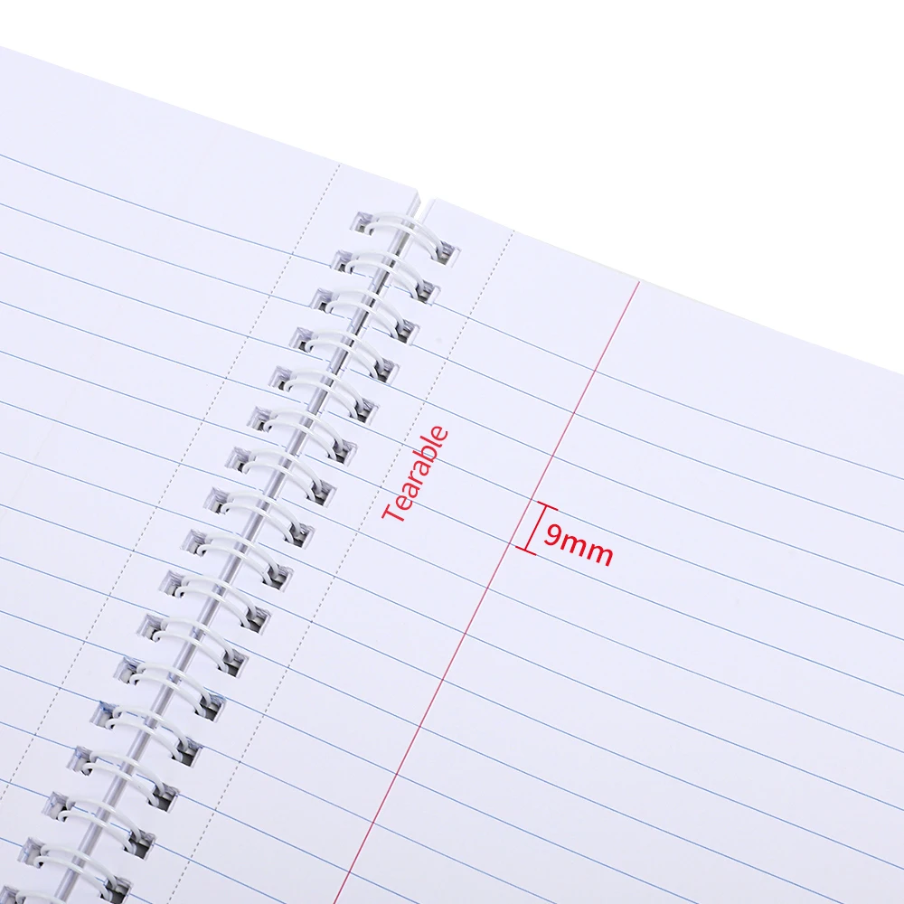 Factory Custom Spiral Notebook 100 200 pages 70gsm Offset Extra White Paper Ruled Line A4 School Exercise Book Composition Book