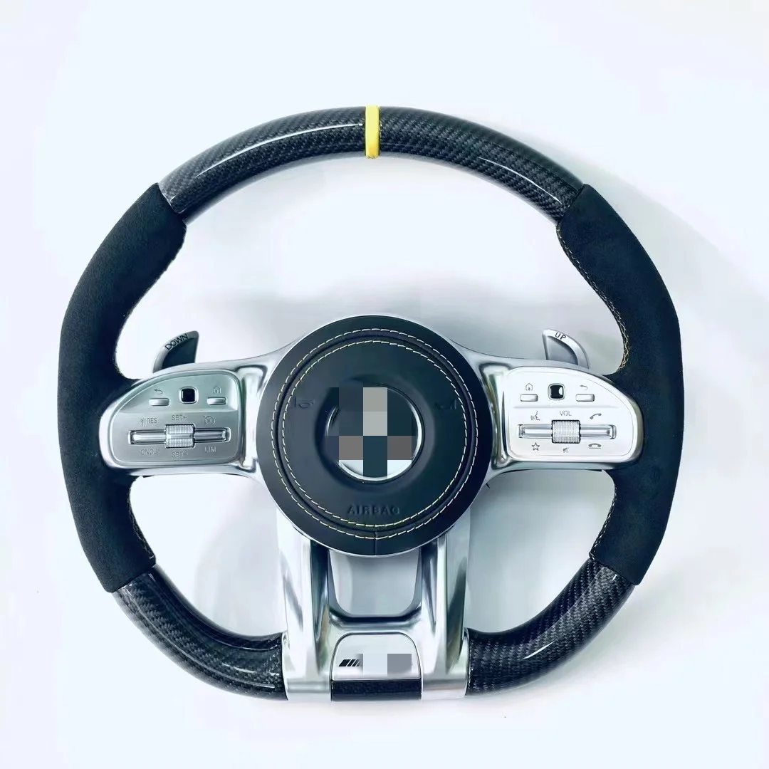 Для Mercedes Benz AMG A35 A45 E53 c63 G63 G500 W222 руль из углеродного волокна заказной продажи кожа Napa черный