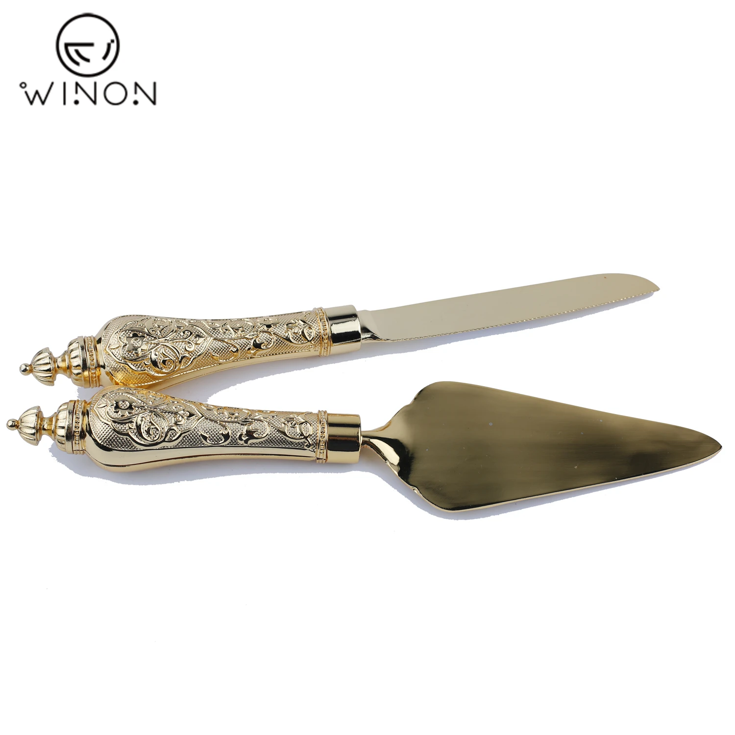 2pcs Turkey Flower Handle Wedding Knife Include Cake Knife and Cake Shovel