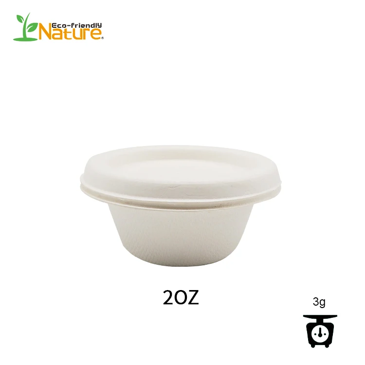 1/2 oz Compostable Drinking Cup Sugar Cane Pulp Sturdy Eco-Friendly Sauce Cup Tasting cup