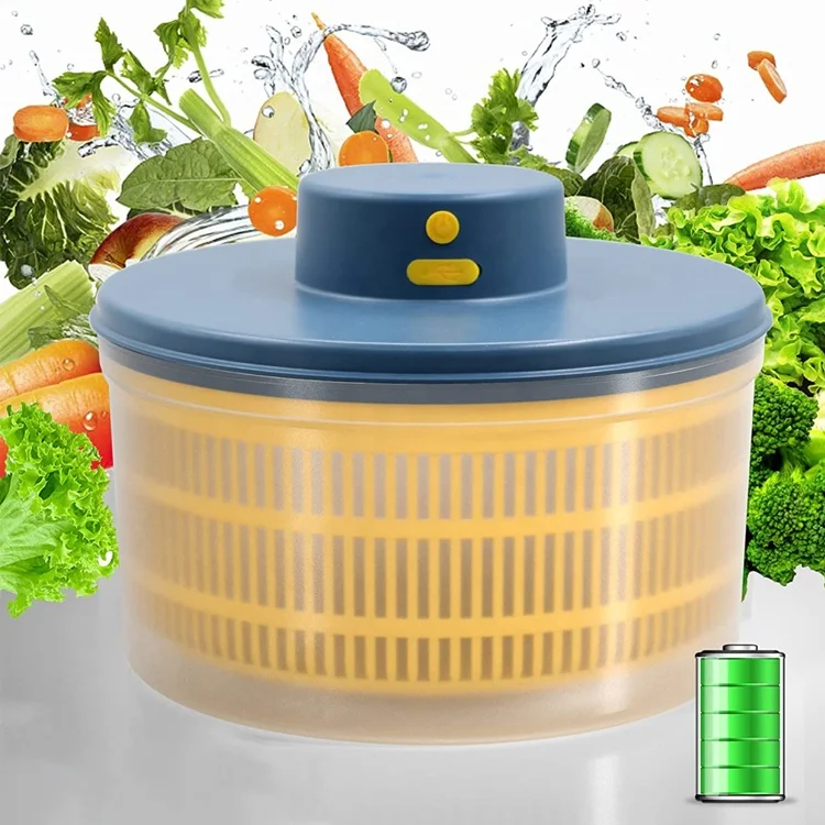 Vegetable And Fruit Electric Drain Basket Dehydrator Multifunctional Household Dryer Basket Shake Plastic Kitchen Tool Spinner