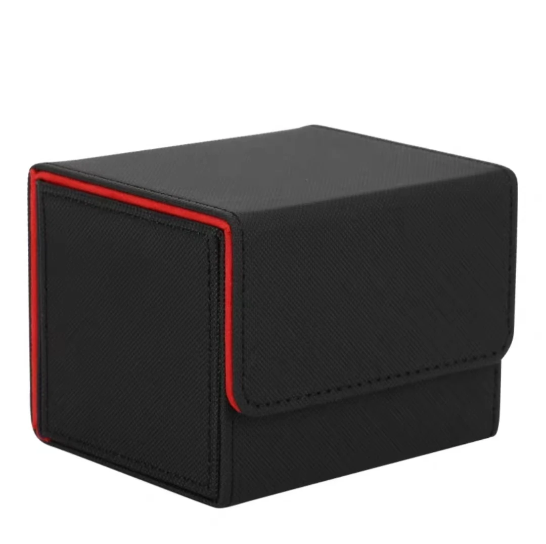 Multifunction Perfect Size Magnetic Protective Holder Matt Texture Sturdy PU Leather Card Deck Case for Collectable Sport C