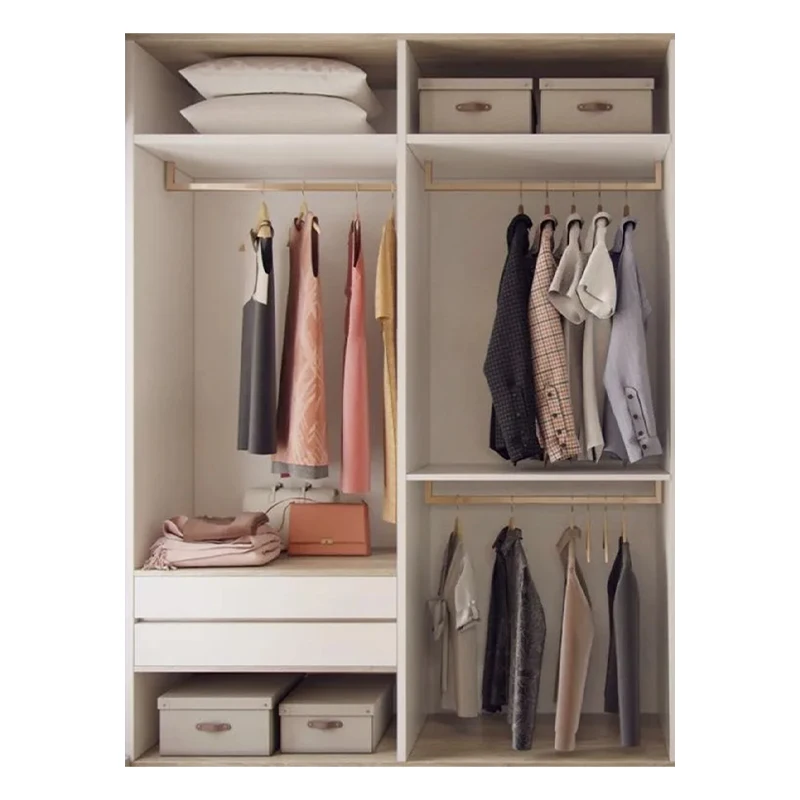 Custom Wooden Bedroom Furniture Dressing Cabinet Dress Armoire With Door Hinges Garderobe Cupboard and Wardrobe for Family Room