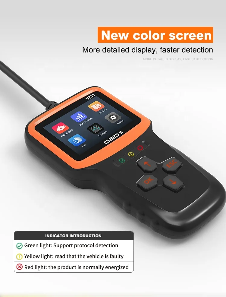 V317 Car Diagnostic Instrument Engine OBD Fault Detector with Code Reading Card Essential Tool for Diagnostic Tools OBD Scanner