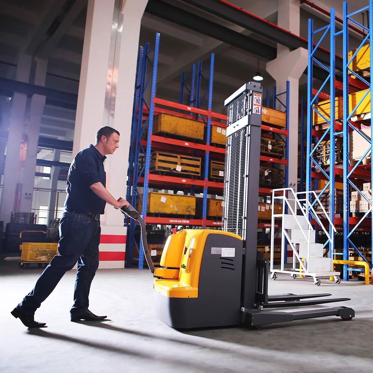 Xilin 1.5ton 3300lbs 177inch full electric walkie stacker for sale