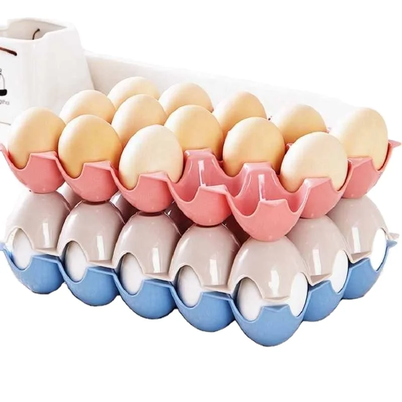 Quality Kitchen Egg Storage Box Thicken Can Be Superimposed 15 Eggs Storage Box Refrigerator Anti Broken Storage Egg Racks Shelf
