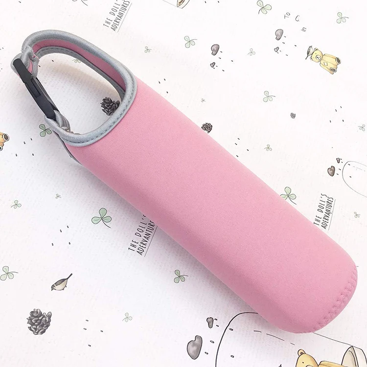 Portable Outdoor Water Cup Protector Insulation Cup Sleeves Insulated Bottle Sleeve Neoprene Water Bottle Bag with Buckle Handle