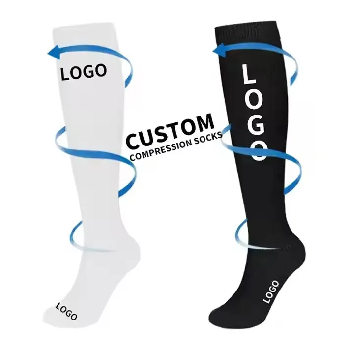 Custom Unisex Solid Knee High Circulation  20-30 mmhg Compression Socks Calf Compression Socks