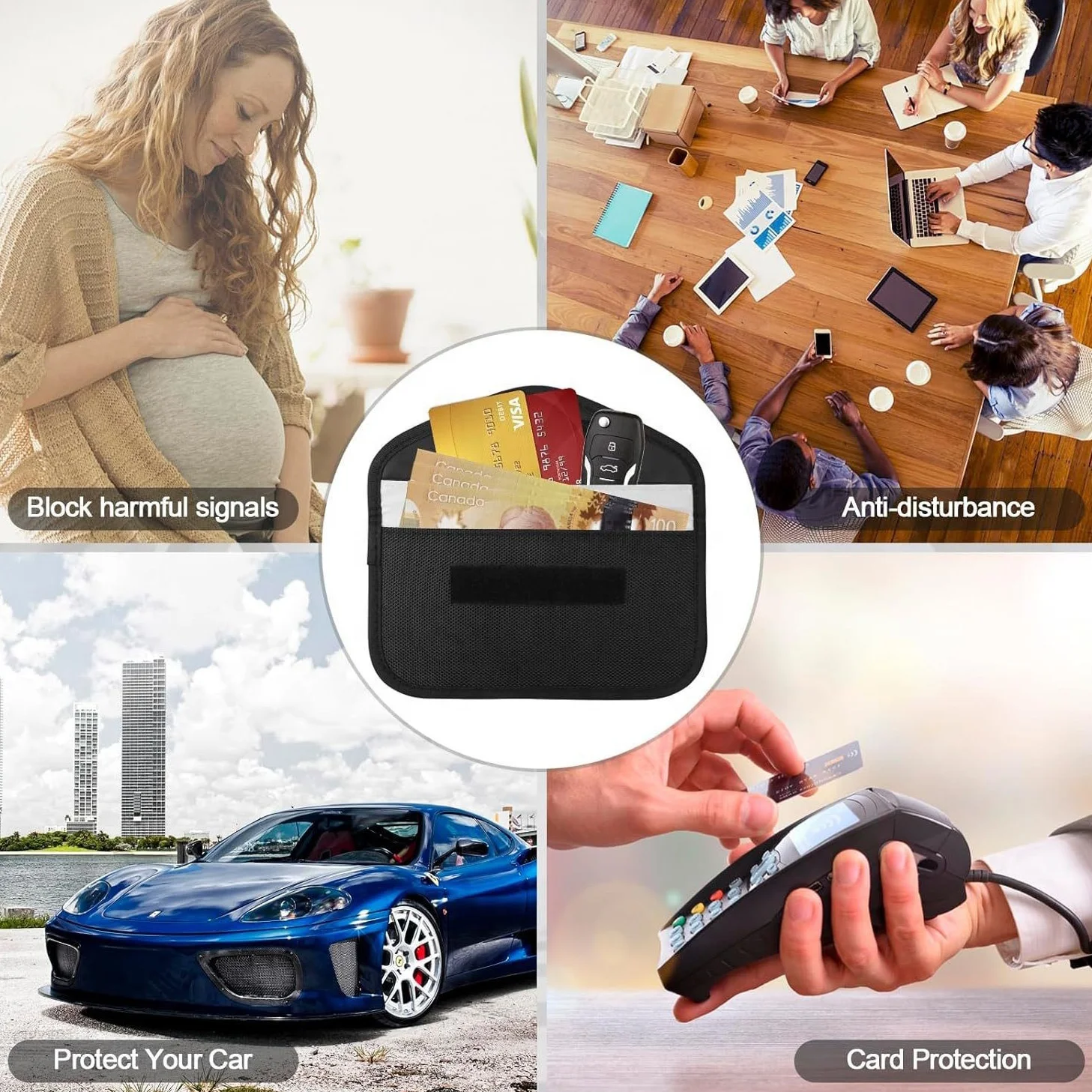 2packs Faraday Pouch Size for All Phones RFID Signal Blocking Bag