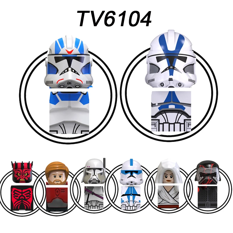 TV6101-TV6105 Space War Figs Anime Imperial Stormtrooper The Clone Trooper Wolfpack Children DIY Building Block Sets Kids Toys