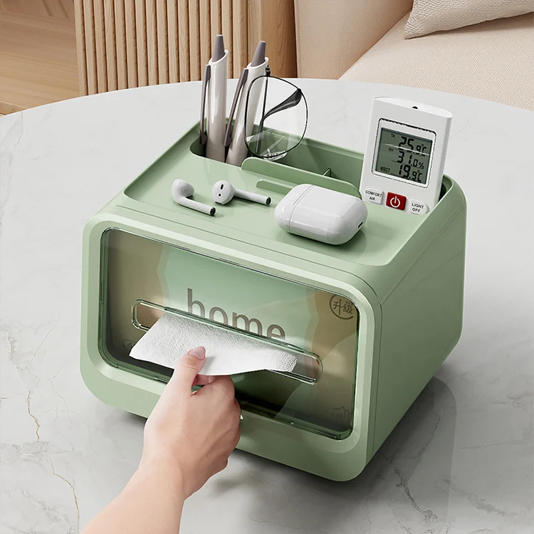 Multifunctional Home Desktop Tissue Storage Box Plastic Boxes With Lids Magnetic Lid Storage Box