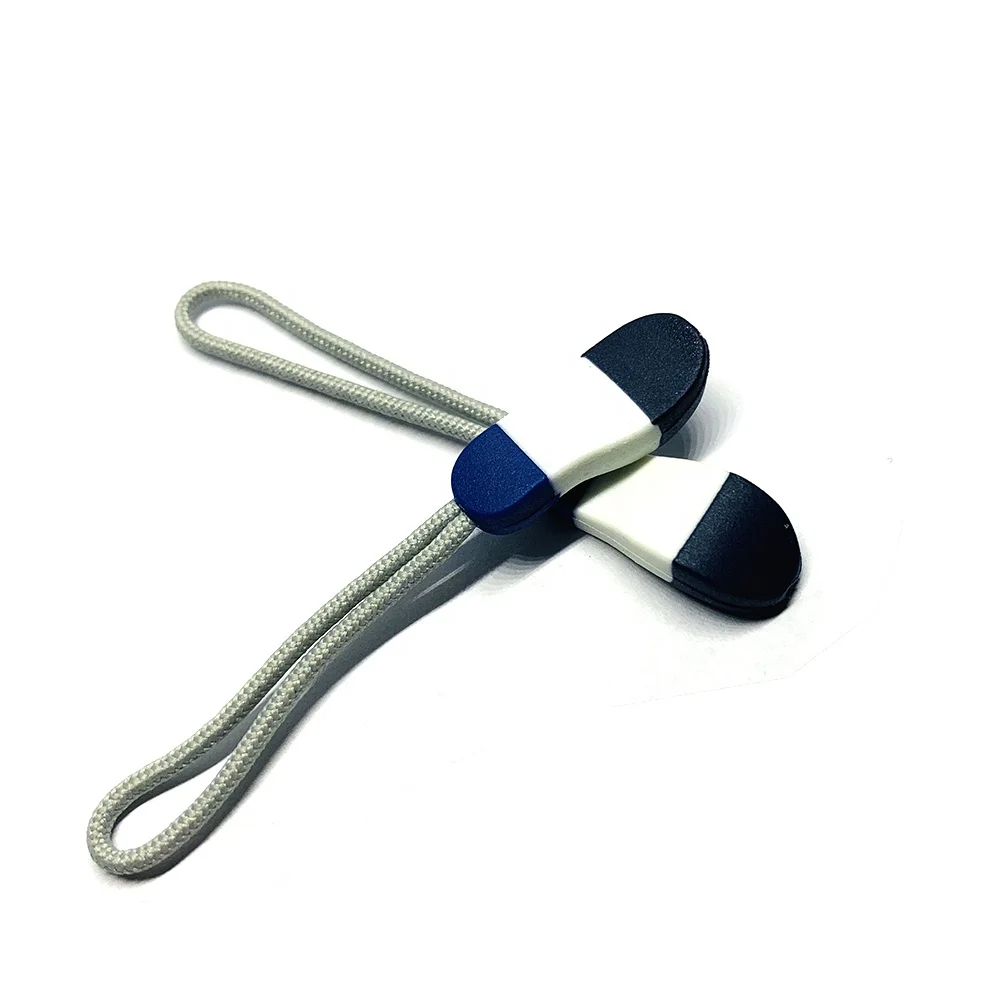 Cheap Eco-Friendly Custom Double Sided Zipper Injector Puller Soft PVC Zipper Puller for Sports Garments