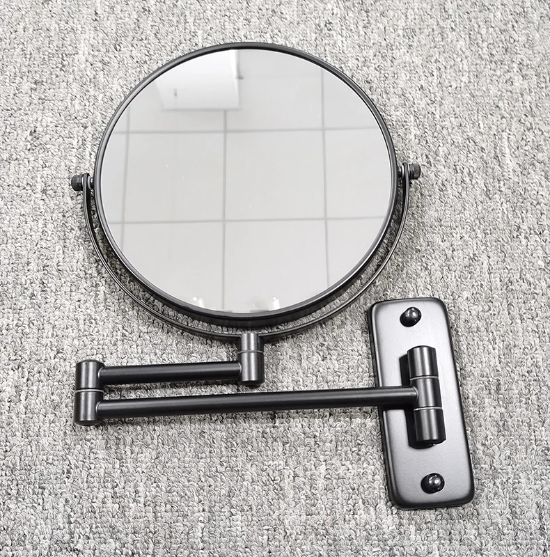 Dual Arm Extend Metal Wall Mounted Swivel Magnifying Vanity Mirror Personalized Bathroom Cosmetic Mirror Shaving Makeup