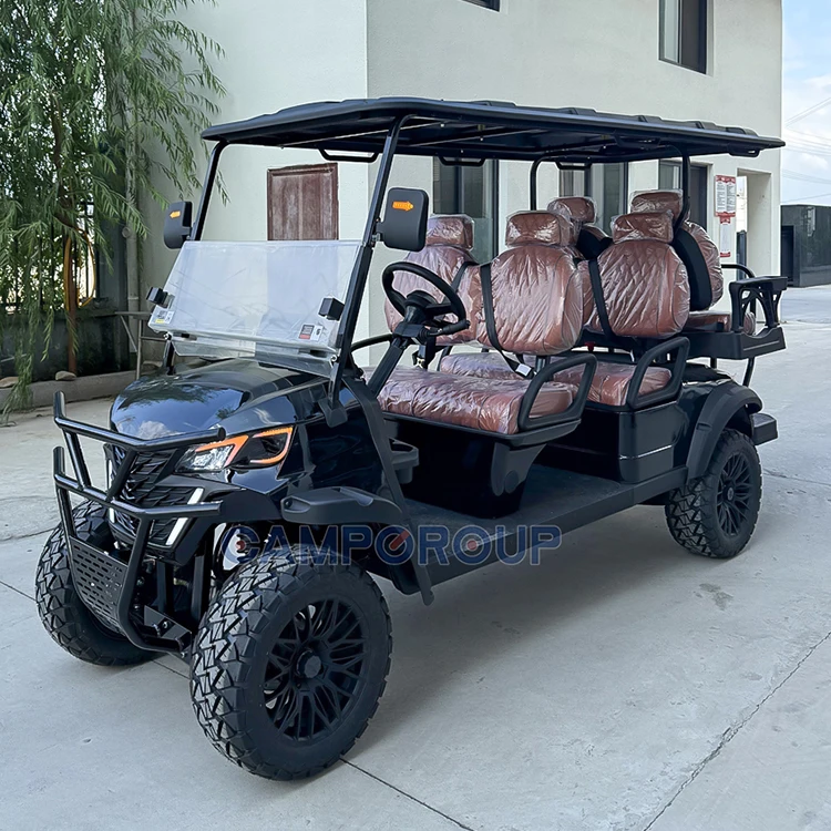 Уличные легальные тележки для гольфа Электрический 6-местный 72-вольтовый клубный автомобиль литиевый внедорожник охоты и осмотра достопримечательностей