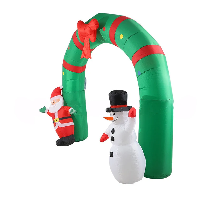 2023 Christmas Decorations 3.1m Inflatable Santa Snowman Inflatable Large Outdoor Christmas Light Arch for Yard Mall Decor