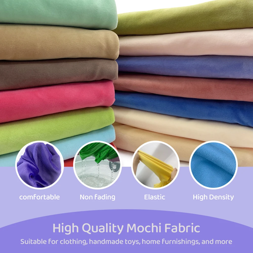 COLOR SWATCHER Mochi Minky Spandex Elastic Fabric 229 Colors Can Be Choose Wholesale fabrics by the yard