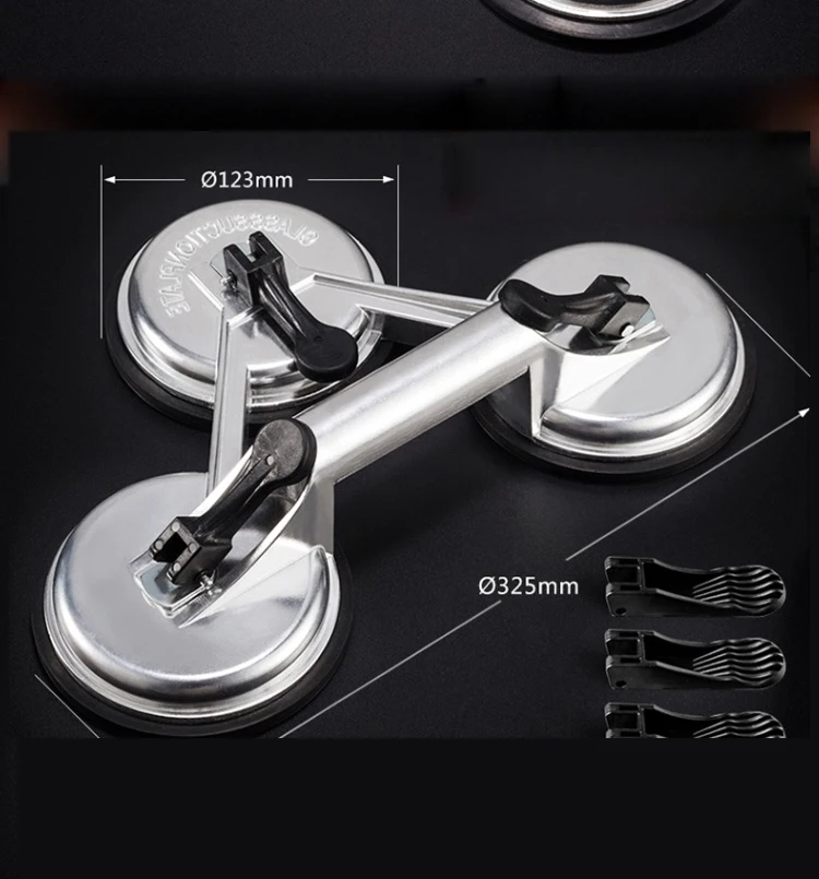 Aluminum Heavy Duty Triple Suction Cups Glass Vacuum Lifter Ceramic Tile other hand tools
