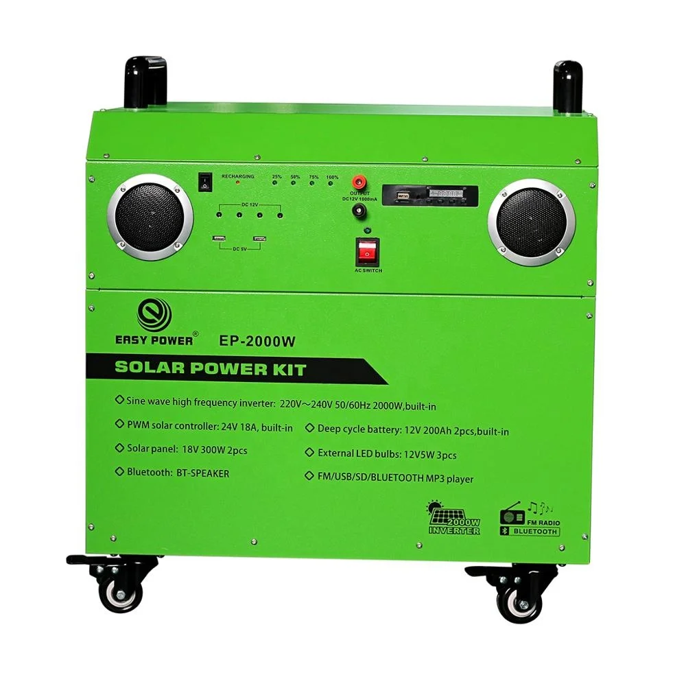 portable power bank station for home laptop application 12V 200AH Lead Acid battery solar power system with solar panel