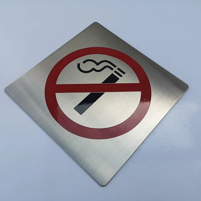 Custom Self Adhesive No Smoking vintage metal signs Warning Sign For Hotel Restaurant And Office