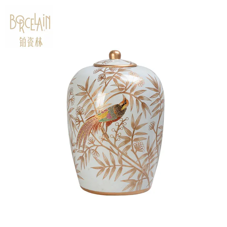 China supplier antique handmade porcelain white blue ceramic decorative ginger jar