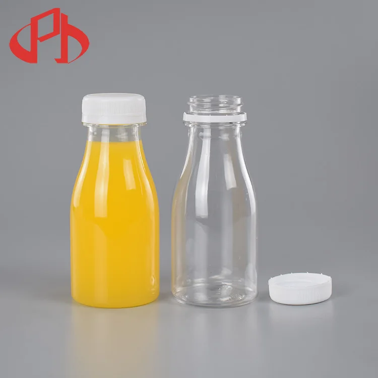 GRS Recyclable PET/ R-PET 200ML Empty Round Plastic Drink Juice Bottle Water Milk Tea Low