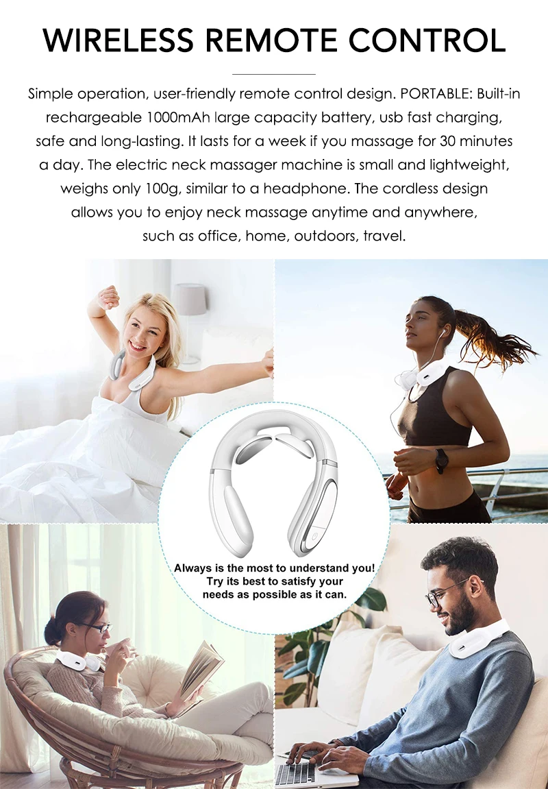 
2020 3 Modes 15 Levels U Shape Portable Wireless Electric Mini Neck and Shoulder Kneading Massager 