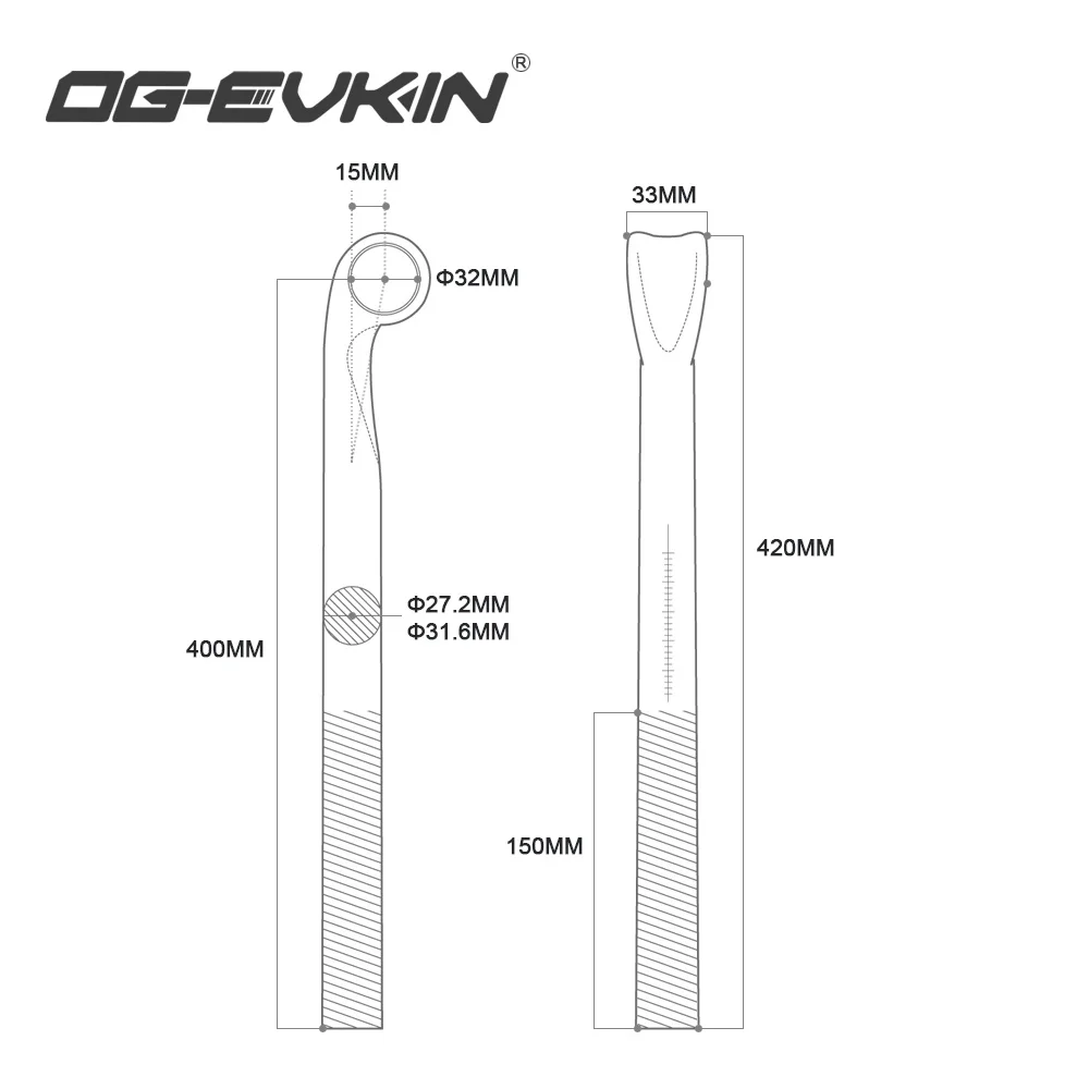 OG-EVKIN SP-012 карбоновый Подседельный штырь 27 2/31 6 мм сиденье углеродная трубка 400 Длина Черная матовая искусственная кожа с UD углеродного велосипедный вынос руля Запчасти для горного велосипеда руль шоссейного