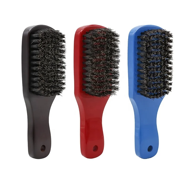 Private Label Multicolor Boars Hair Beard Brush Wooden Handle Beard Brush Gray Mustache Brush For Men