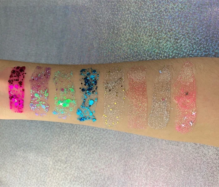 
No Logo Makeup Cosmetics 8 Colors Wholesale Vegan Cruelty Free Private Label Glitter Eyeshadow Glitter Gel 