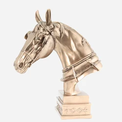 Hot Lucky Horse Head Statue Resin Crafts Horse Decoration Resin Animal Sculpture Art Craft Nordic Home Decoration Accessories