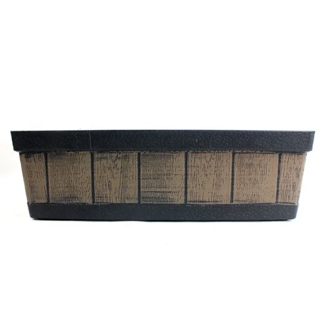 Garden Plastic Bronze Barrel Flower Planter Plant Pot