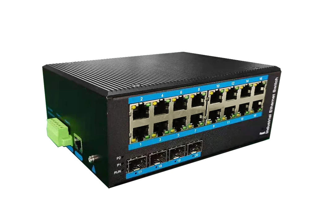 UTEK UT-62416F-16T-4GP-BNF-EN is a managed industrial Ethernet switch with FCC CE and RoHS compliant