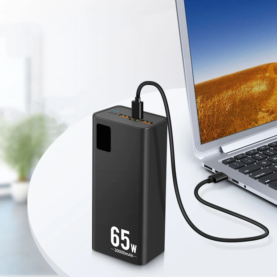 Oem Logo Business Gift Newest Notebook Charger PD65W 300mah Powerbank High Power Tablet Phone Computer Mobile Power Bank CE