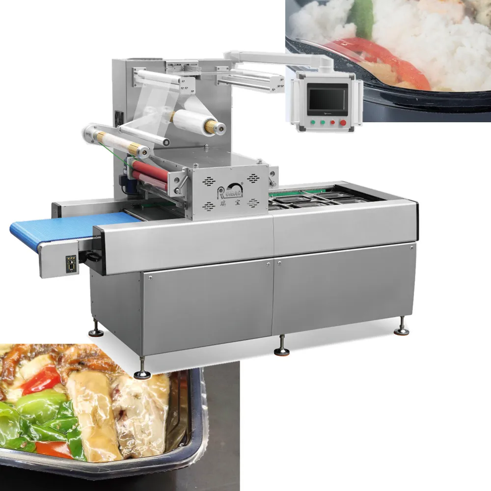 multi function auto map tray sealer ready meals tray vacuum skin pack machine food tray sealing machine
