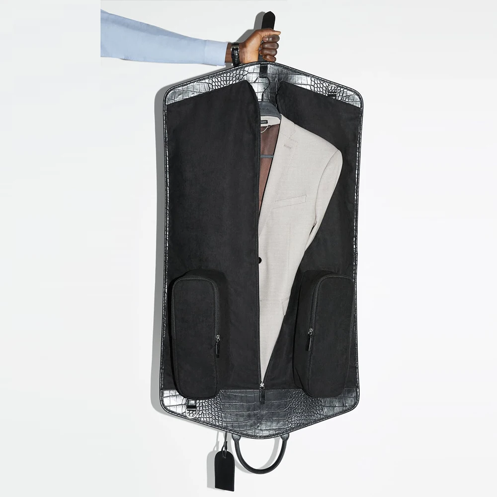 
Custom Black High Quality Vegan Leather Mens Travel Bowling Bag Carrier For Men 