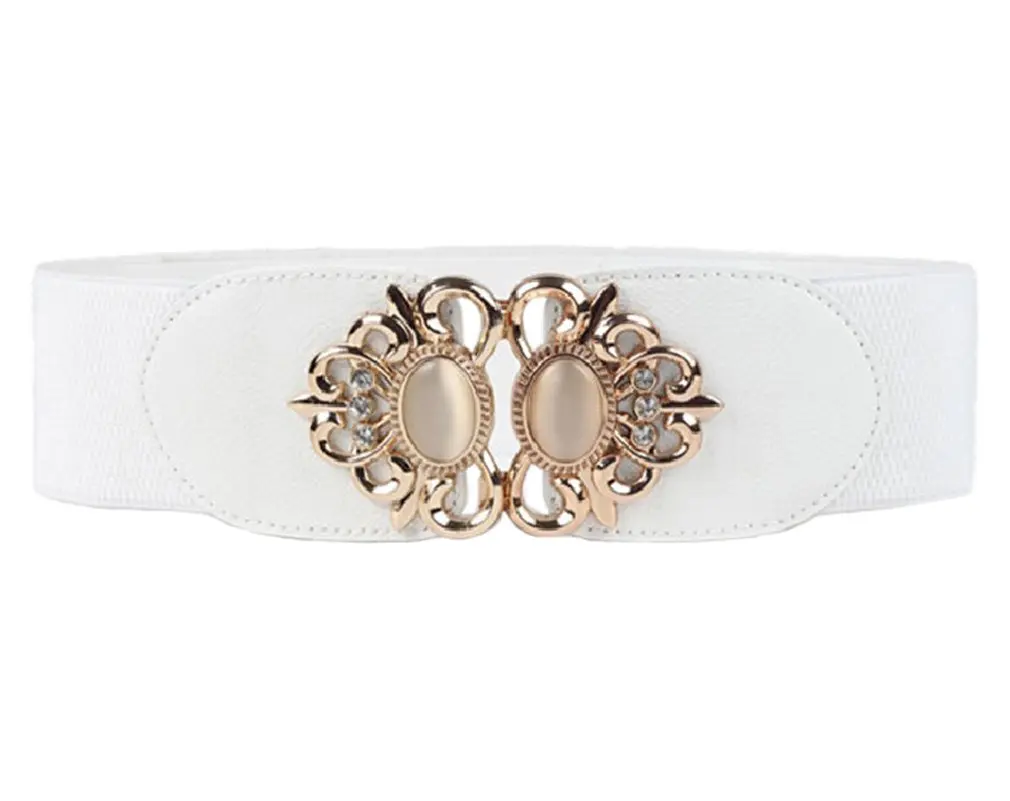Womens Vintage Wide Elastic Stretch Waist Belt For Dresses Z361