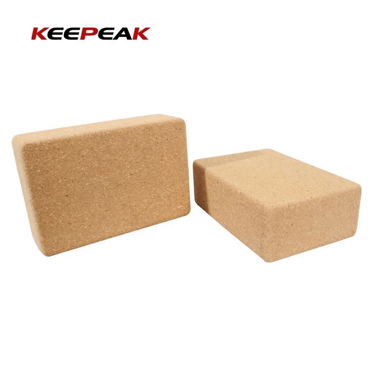 Оптовая продажа, однотонный прямоугольный высококачественный толстый пробковый блок для йоги