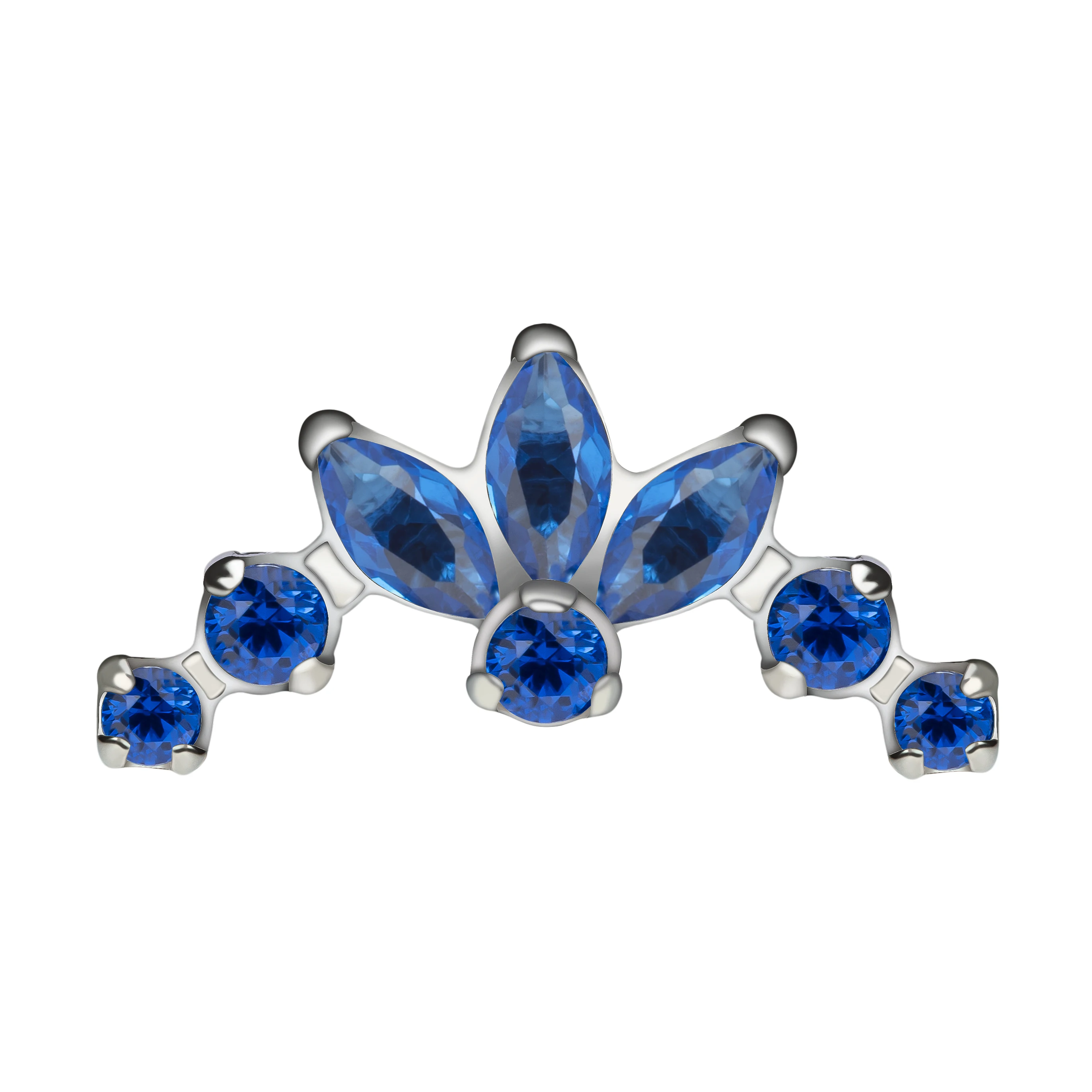 Giometal ASTM F136 титановый синий кристалл CZ Резьбовые концы Daith спираль трагус серьги для пирсинга ювелирные изделия оптом
