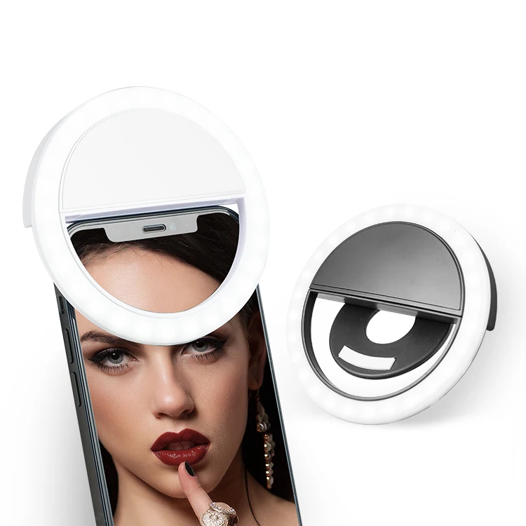 Wholesale Smart Phone Makeup Battery Operated Rechargeable LED Selfie Ring Light Ring Lamp