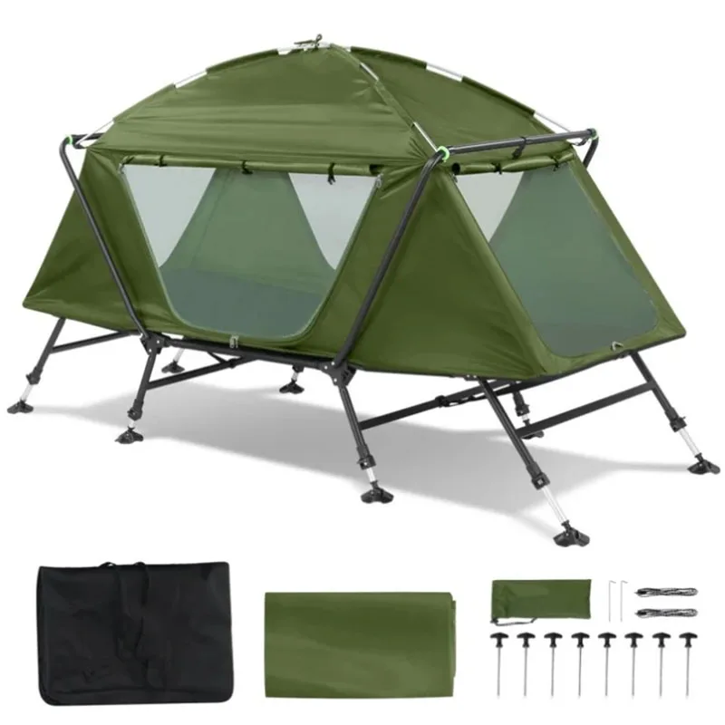 Portable Cot Tent Pop Up Multi Function 1-2 Persons Folding Sleeping Tent Waterproof Camping Outdoor Tent Cot With Bed