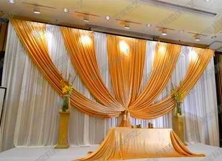 Five floating waist background sheer curtain Ice Silk cloth fabric Background wall Wedding props supplies