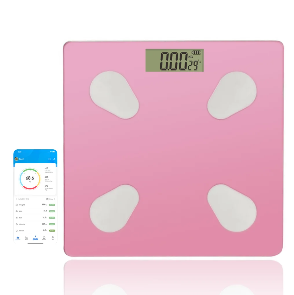 Smart Personal Scale Body Weighing Scale Composition BMI Intelligent 180kg Calorie App for Body Fat Bone