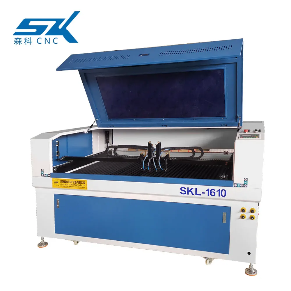 SENKE Factory Wholesale 1000*1600 Metal/ Acrylic/Polywood/PVC CO2 Leather Laser Cutting Machine