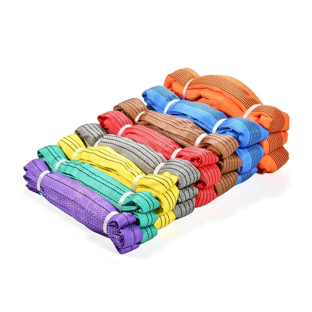 Colour Coding System Orange Safety Factor 7:1 Capacity 10T Synthetic Polyester Webbing Sling Endless Round Lifting Sling